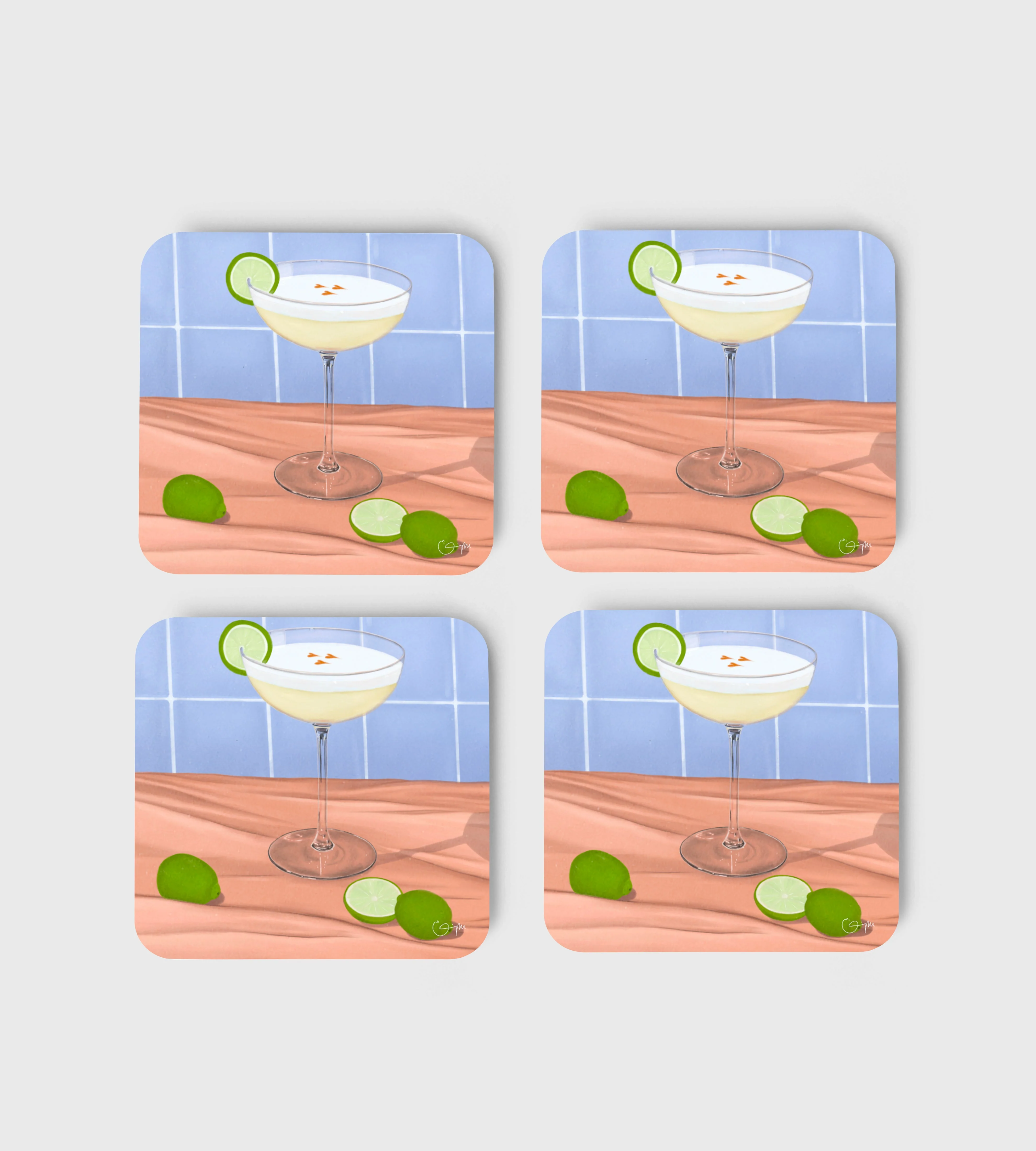 Elin PK Coasters 4-pack Pisco Sour