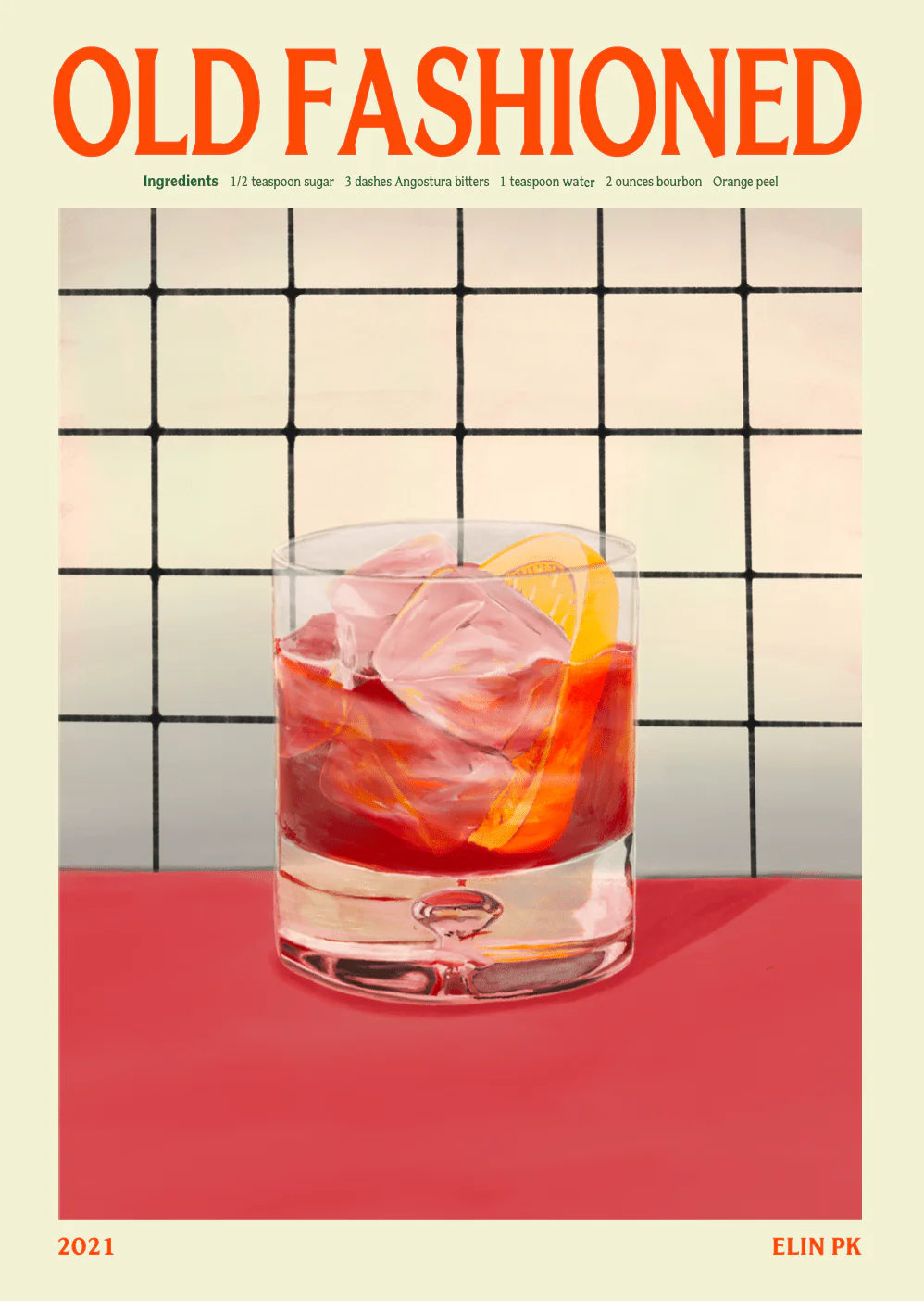 Elin PK Old Fashioned Drink Poster - Image 2