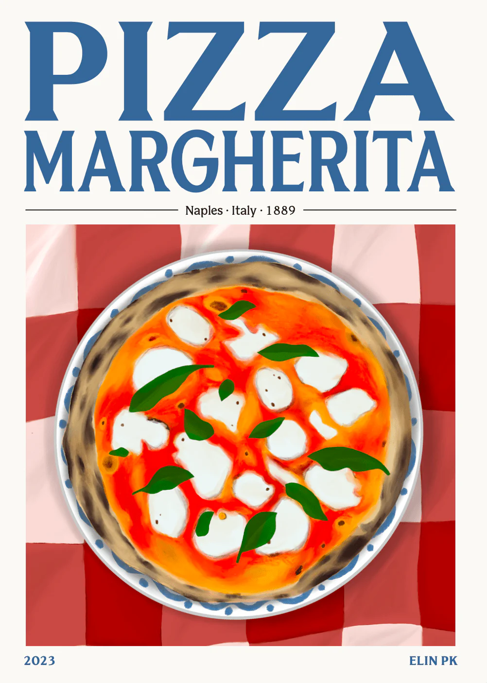 Elin PK Pizza Margherita Food Poster - Image 2